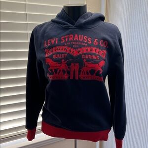 Levi's Navy Crewneck Sweater with Red Logo